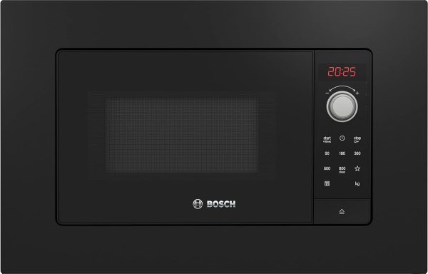 Bosch BFL623MB3 Series 2 Built-in Microwave, 38 x 60 cm, 800 W, Turntable 27 cm, Left Door Hinge, AutoPilot 7 7 Automatic Programmes, Cleaning Support, LED Touch Display