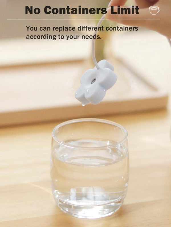 ⁦Azonee USB Small Flower Humidifier, 2PCS Creative Cute Atomization Mist Maker, Personal Portable Waterproof Air Humidifier for Home Bedroom Office Desk, Auto Shut-Off, Ultra-Quiet (Blue+Red)⁩ - الصورة ⁦4⁩