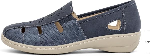 ⁦VJH confort Women’s Loafers, Slip-on Round Toe Light Weight Comfort Casual Walking Shoes⁩ - الصورة ⁦2⁩