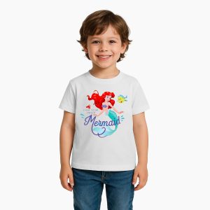 Disney Girls Disney Princess Mermaid Kids Girls Short Sleeves T-Shirt Western (pack of 1)