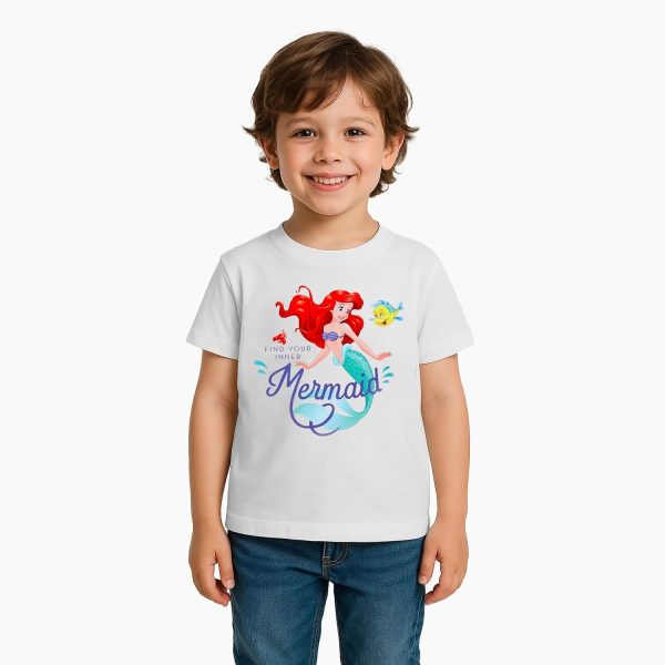 Disney Girls Disney Princess Mermaid Kids Girls Short Sleeves T-Shirt Western (pack of 1)