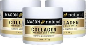 MASON NATURAL Collagen Premium Skin Cream - Anti-Aging Face and Body Moisturizer, Intense Skin Hydration and Firmness, Pear Scent, Paraben Free, 2 OZ (Pack of 3) Packaging May Vary