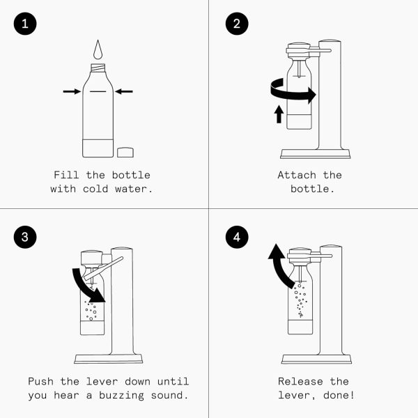 ⁦Aarke - Carbonator III Premium Carbonator/Sparkling & Seltzer Water Maker with PET Bottle (Matte Black), AAC3-Black⁩ - الصورة ⁦8⁩