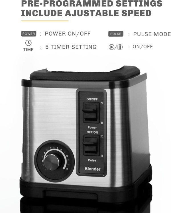 ⁦Linjie Blender, Multi-Function Blender,Food Processor With Chopper & Mill Attachment, For Kitchen - For Ice/Juice/Meat/Nuts⁩ - الصورة ⁦4⁩