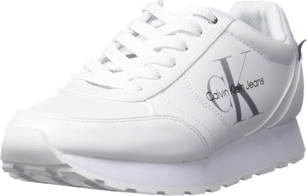 Calvin Klein Women's Cayle Sneaker, White, 8.5