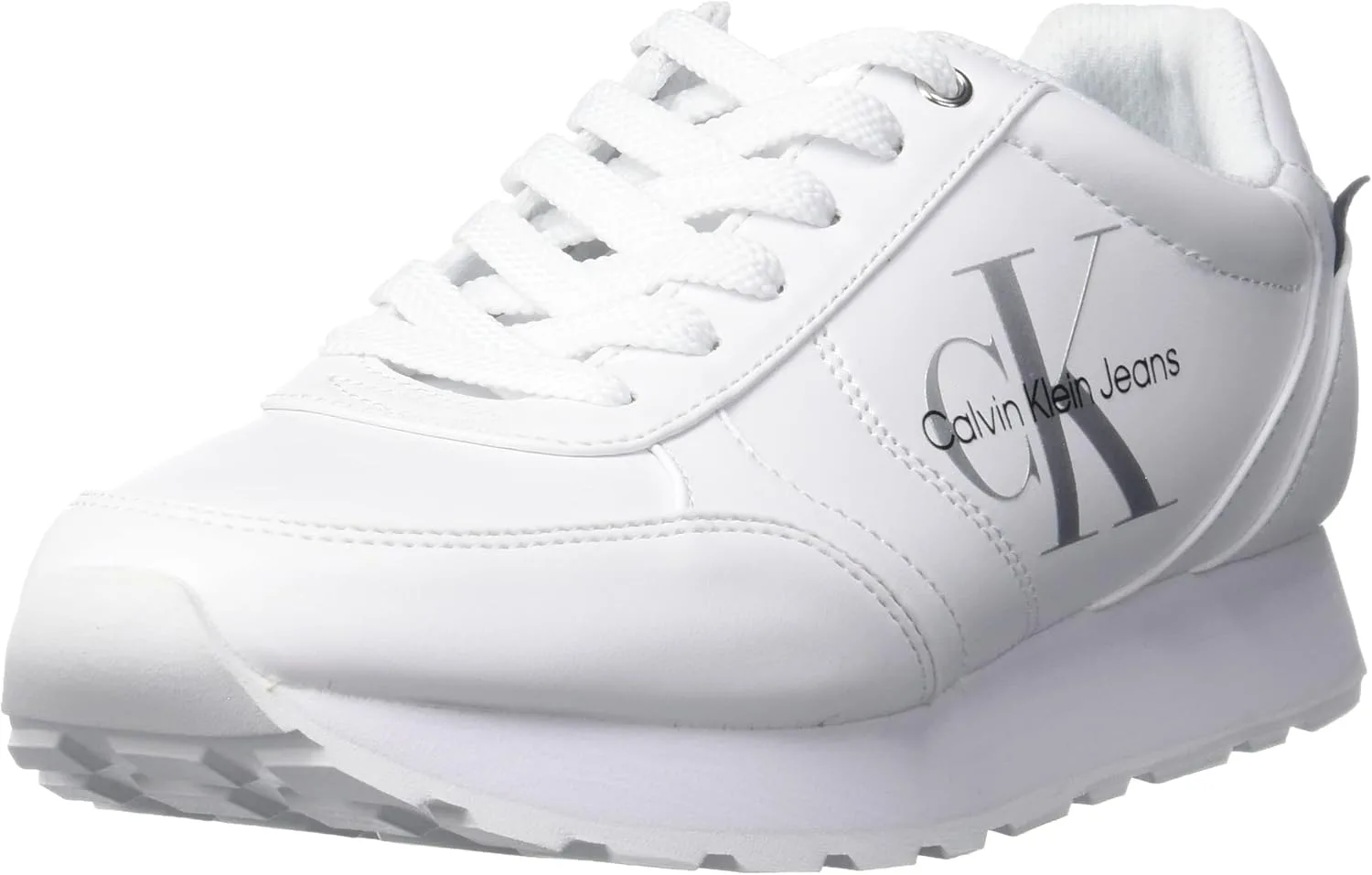 Calvin Klein Women's Cayle Sneaker, White, 8.5
