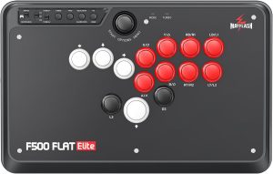 MAYFLASH F500 FLAT Elite Fight Stick All Button Arcade Leverless Controller with Sanwa OBSF buttons for PS4, PC, Xbox Series S/X, Switch, Steam Deck, macOS, Android, Raspberry Pi and more