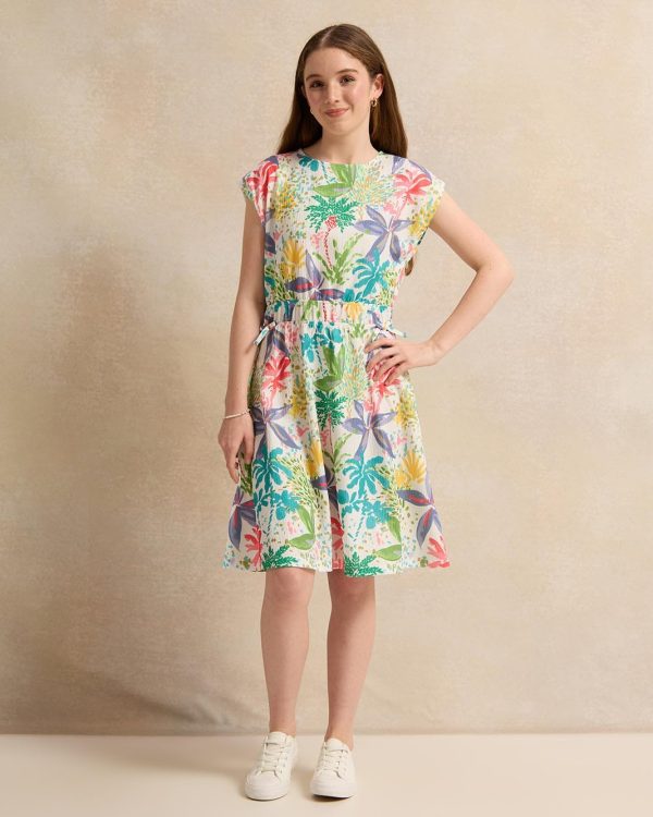 ⁦REDTAG Senior Girls Assorted Printed Tropical Dress⁩ - الصورة ⁦3⁩