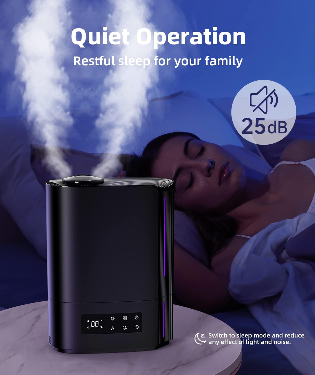 BREEZOME 6L Humidifiers for Bedroom Large Room & Essential Oil Diffuser, Ultrasonic Top Fill Cool Mist Humidifiers for Baby, Plants, Nursery Last up to 60 Hours, Smart Humidistat Control, Quiet, Black 4 BREEZOME 6L Humidifiers for Bedroom Large Room & Essential Oil Diffuser, Ultrasonic Top Fill Cool Mist Humidifiers for Baby, Plants, Nursery Last up to 60 Hours, Smart Humidistat Control, Quiet, Black - الصورة 4