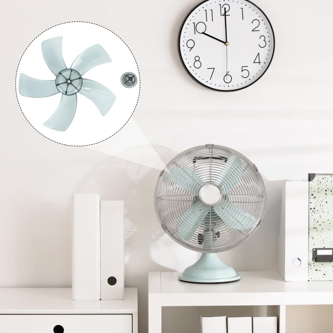 Hemobllo Universal Thickened Electric Fan 5 Blade Fan Blade, Vertical Fan Blade Replacement, 300MM 7 Hemobllo Universal Thickened Electric Fan 5 Blade Fan Blade, Vertical Fan Blade Replacement, 300MM - الصورة 7