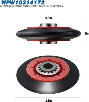 4392067 Dryer Repair Kit & W10837240 Dryer Idler Pulley,fit for Whirlpool Maytag Kenmore and More,with WPW10314173 Drum Roller, 661570V Dryer Belt and 279640 Idler Pulley - Dryer Replacement Parts