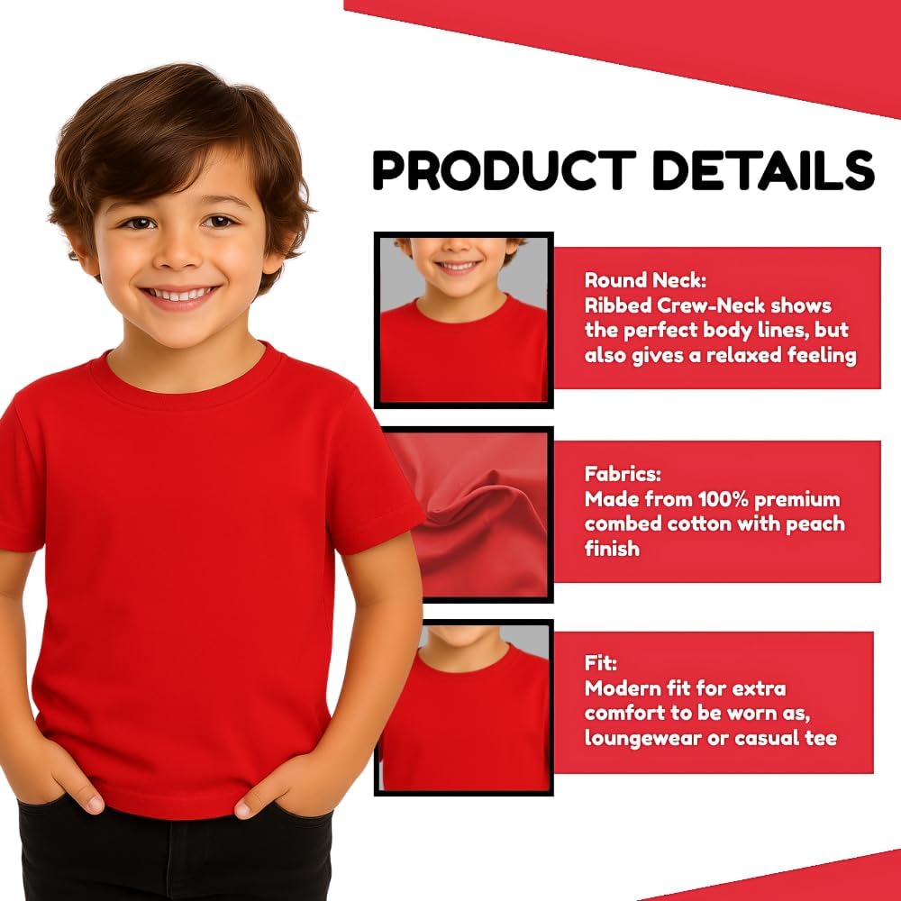 تيشيرت بقبة دائرية من القطن الخالص بكثافة 170 جرام لكل متر مربع للأولاد موني سيفرز، ألوان بيسيك 7 تيشيرت بقبة دائرية من القطن الخالص بكثافة 170 جرام لكل متر مربع للأولاد موني سيفرز، ألوان بيسيك - الصورة 7