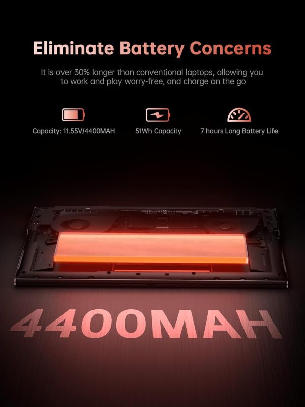 ⁦2025 AMD Laptop, 16.1 inch Laptop Computer with AMD Ryzen 7 7735HS Processor (8C/16T, up to 4.75GHz), 16GB DDR5 512GB NVMe SSD Laptop Computer, 16-inch FHD Display, WiFi 6, Backlit KB, Webcam,HDMI⁩ - الصورة ⁦7⁩