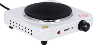 Krypton Single Solid Hot Plate, 1000W, White'