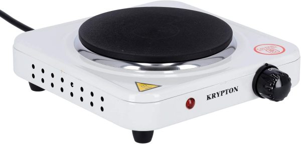 Krypton Single Solid Hot Plate, 1000W, White'