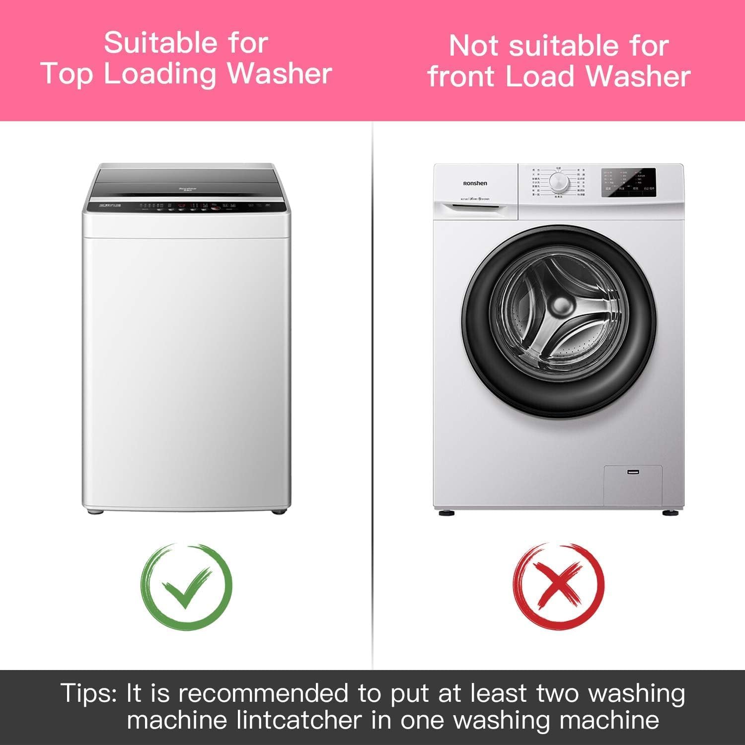 ZJR-KSA 4 Pieces of Reusable Washing Machine Float Filter Net Bag Plush Net Bag Hair Filter Net Bag Washing Machine Hair Catcher (Blue, Pink) 7 ZJR-KSA 4 Pieces of Reusable Washing Machine Float Filter Net Bag Plush Net Bag Hair Filter Net Bag Washing Machine Hair Catcher (Blue, Pink) - الصورة 7