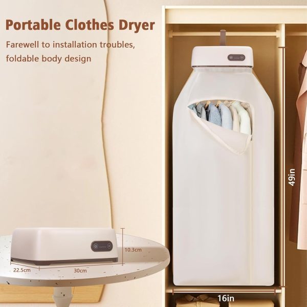 ⁦Portable Clothes Dryer, Mini Dryer Machine Upgraded 20min-2H Quickly Drying, PTC Heating Compact Dry Machine with 1-8H Timer, for Apartments, Travel Dorm RVs, Underwear, Baby Clothes⁩ - الصورة ⁦6⁩