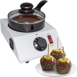 Electric Chocolate Warmer Melting Pot, Chocolate Fountain Tempering Machine, Professional Chocolate Melter, 1L Capacity Melting Pot for Chocolate Candy Caramel Butter Cheese (Single Pot)