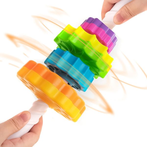 ⁦Paporich Baby Spin Stack Toy, Premium Stacking Toy for Kids, Baby Spinning Toy, Stacking Toy, Educational Toddler Learning Toys, Autism Spin Stack Toys, Rainbow Spinning Wheel Toys for Babies and Todd⁩ - الصورة ⁦3⁩