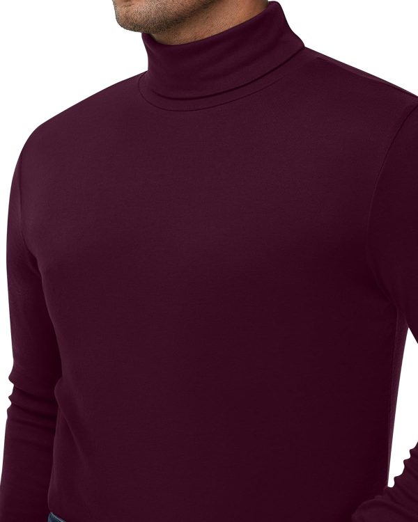 ⁦Ficerd 3 Pack Men's Big and Tall Turtleneck Shirts Cotton Long Sleeve Turtle Neck Tops Plus Size Loose Fit Basic Tee⁩ - الصورة ⁦4⁩
