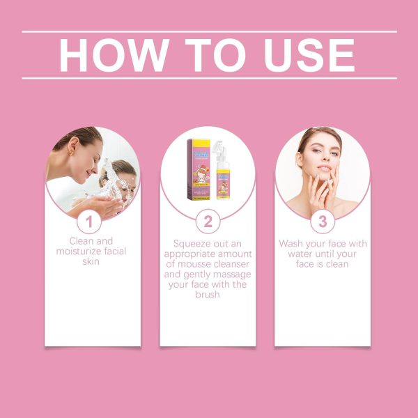 ⁦TERRIFI Foaming Face Cleanser with Kojic Acid and Turmeric, Brightening Facial Cleanser with Brush, Balances Skin Oil and Lightens Blemishes⁩ - الصورة ⁦3⁩