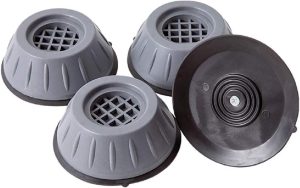 Leostar Rubber Anti Vibration Pads,For Washing Machine And Dryer,Universal Fit Feet,Washing Support,Washing Foot Pads,Pack Of 4, Gray-Black, Sfz-543
