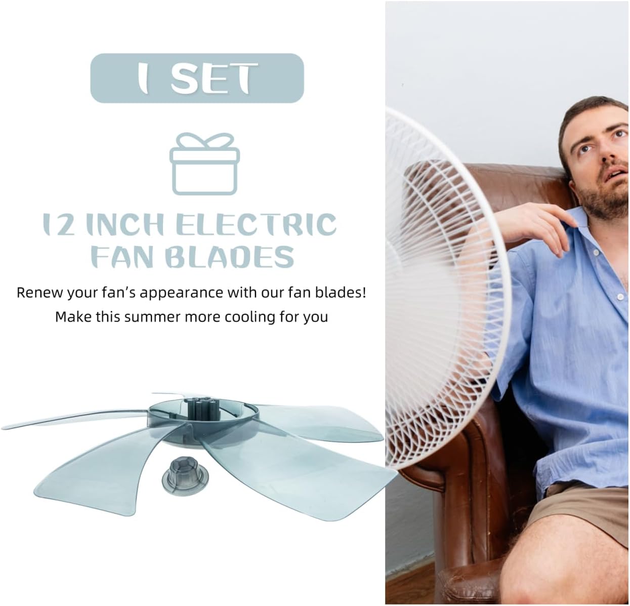 Hemobllo Universal Thickened Electric Fan 5 Blade Fan Blade, Vertical Fan Blade Replacement, 300MM 6 Hemobllo Universal Thickened Electric Fan 5 Blade Fan Blade, Vertical Fan Blade Replacement, 300MM - الصورة 6