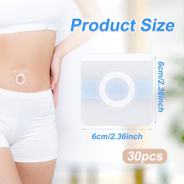 ⁦30PCS Castor Oil Pack Wrap, Self-Adhesive Castor Oil Belly, Button Patch Belly, Button Cleaner, Castor Oil Pads Cover, Absorbent Castor Oil Wraps Castor Oil Belly Wrap for Belly Button⁩ - الصورة ⁦2⁩