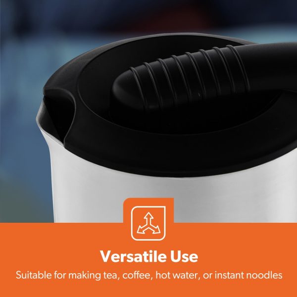 ⁦Geepas Stainless Steel Truck Kettle With 0.5L Capacity, GK38047 Concealed Heating Element Dry Boil & Overheating Protection ON/OFF Switch Indicator Light Auto Turn Off, Silver⁩ - الصورة ⁦6⁩