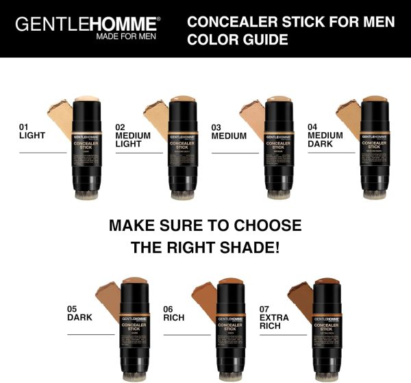 ⁦Concealer Stick with Brush for Men - Eraser Dark Circles - Men’s Multi-Use Concealer - Dual Sided Full Coverage Concealer Pen with Soft Brush - Buildable Coverage Makeup - All Skin Types- (Light)⁩ - الصورة ⁦5⁩