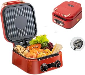 Red Color - Deepen Height Large Capacity Electric Baking Pan and Cooking Machine, 6 Functions, Can Fry, Bake, Boil, Steam, Cook and Rinse
