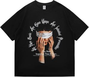 Nayaboo Graphic Tees Men, Vintage Y2K Printed T-Shirt, Summer Unisex Crew Neck Cotton Tops, Casual Shirt for Men, Women