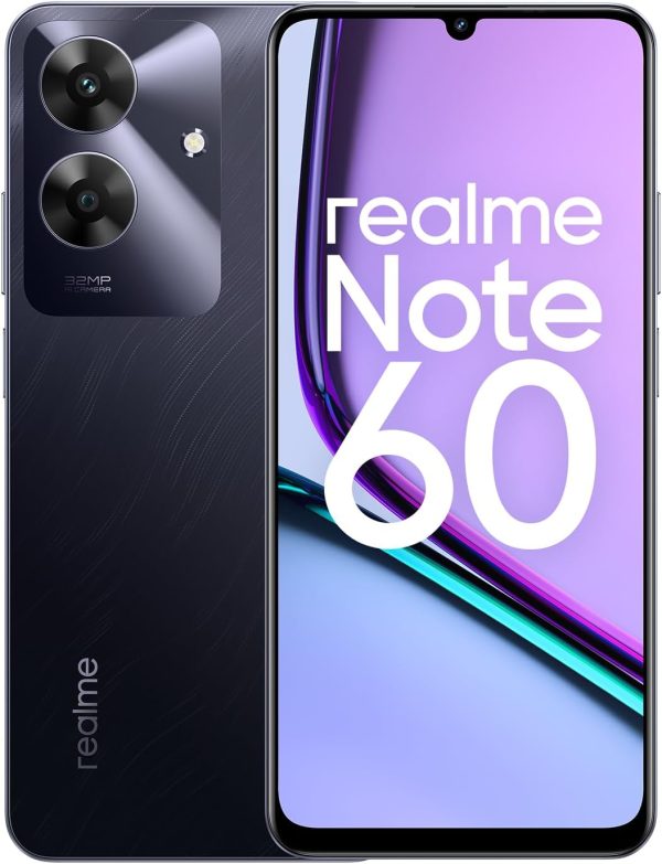 Realme Note 60 Dual-SIM 128GB ROM + 4GB RAM (GSM Only | No CDMA) Factory Unlocked 4G/LTE Smartphone (Marble Black) - International Version