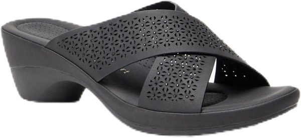⁦Le Confort Women - 37836-L8 - Le Confort Laser Cut Detail Slip-On Cross Strap Sandals⁩ - الصورة ⁦2⁩