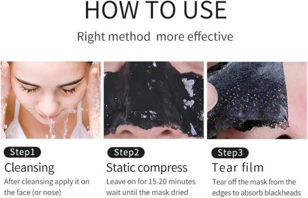 ⁦JDLYEVER Bamboo Charcoal Blackhead Mask Shrinks Pores Deep Cleansing Helps to Extract Dirt & Oil, Blackhead Removal Peel-Off Design Easy to Apply Suitable for All Skin Types Refreshing Scent⁩ - الصورة ⁦9⁩