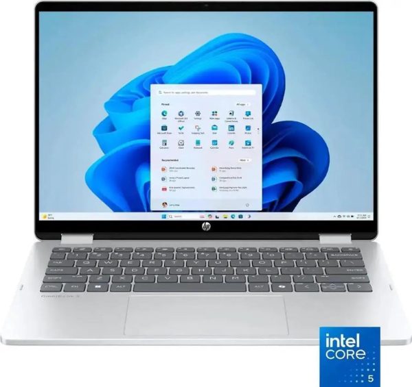 ⁦HP OmniBook 5 Flip 2-in-1 14" Full HD+ Touch-Screen Laptop | Intel Core 5 120U|Intel Graphics| Copilot | Webcam| Silver | 8GB RAM DDR5 | 512GB SSD |Windows 11 Home |Bundle with Stylus Pen⁩ - الصورة ⁦6⁩