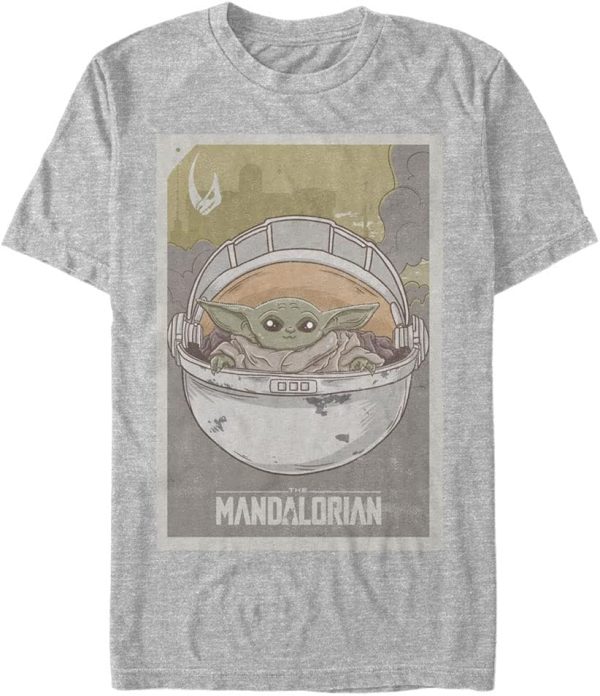 STAR WARS mens Mandalorian Baby T-Shirt