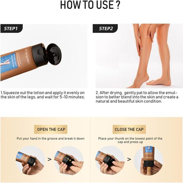 ⁦Leg Makeup Waterproof No Transfer, Leg Vein Cover Up Makeup for Varicose Veins, Body Scar for Cover Up⁩ - الصورة ⁦5⁩