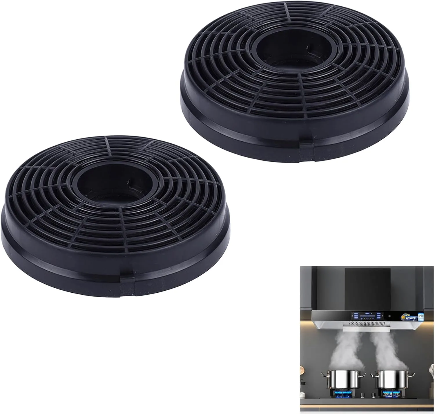 2PCS Carbon Filter For Cooker Hoods,Cooker Hood Filters,Charcoal Filters For Cooker Hood,Compatible With Hja2480 Hja2908 Lam2401 Recirculating Carbon Charcoal Filters Replacement Extractor Vent Fan