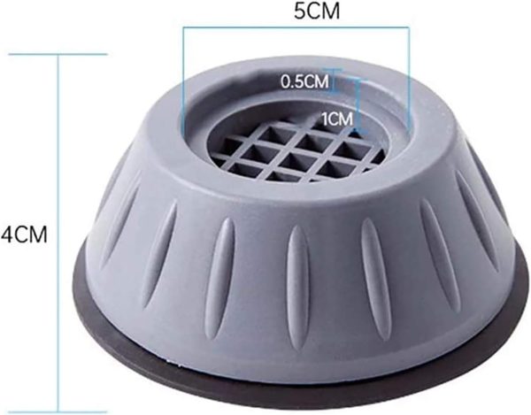 ⁦Leostar Rubber Anti Vibration Pads,For Washing Machine And Dryer,Universal Fit Feet,Washing Support,Washing Foot Pads,Pack Of 4, Gray-Black, Sfz-543⁩ - الصورة ⁦6⁩
