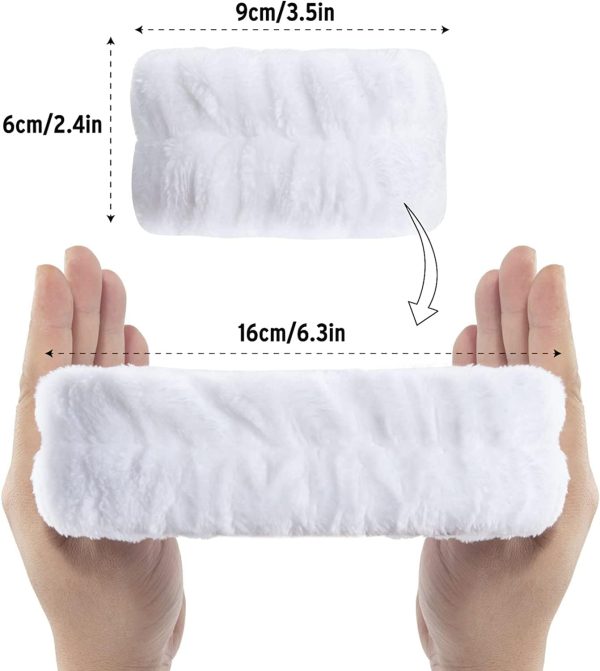 ⁦SAMMOO 2 Pairs Spa Wrist Wash Bands - Microfiber Wristbands for Washing Face, Absorbent Towels, No Drip Cleansing Cuffs for Girls - Prevent Liquids from Spilling Down Arms⁩ - الصورة ⁦5⁩