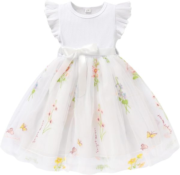 Toddler Girl Tulle Dress for Summer—Sleeveless Ruffle Design, Lightweight and Breathable, Suitable for Parties, Daily Wear, or Photo