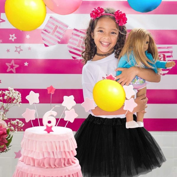 ⁦3Layered Tulle Tutu Skirt, Girl With Bow, Ballet Dress Up Kids Tutu Skirt⁩ - الصورة ⁦6⁩