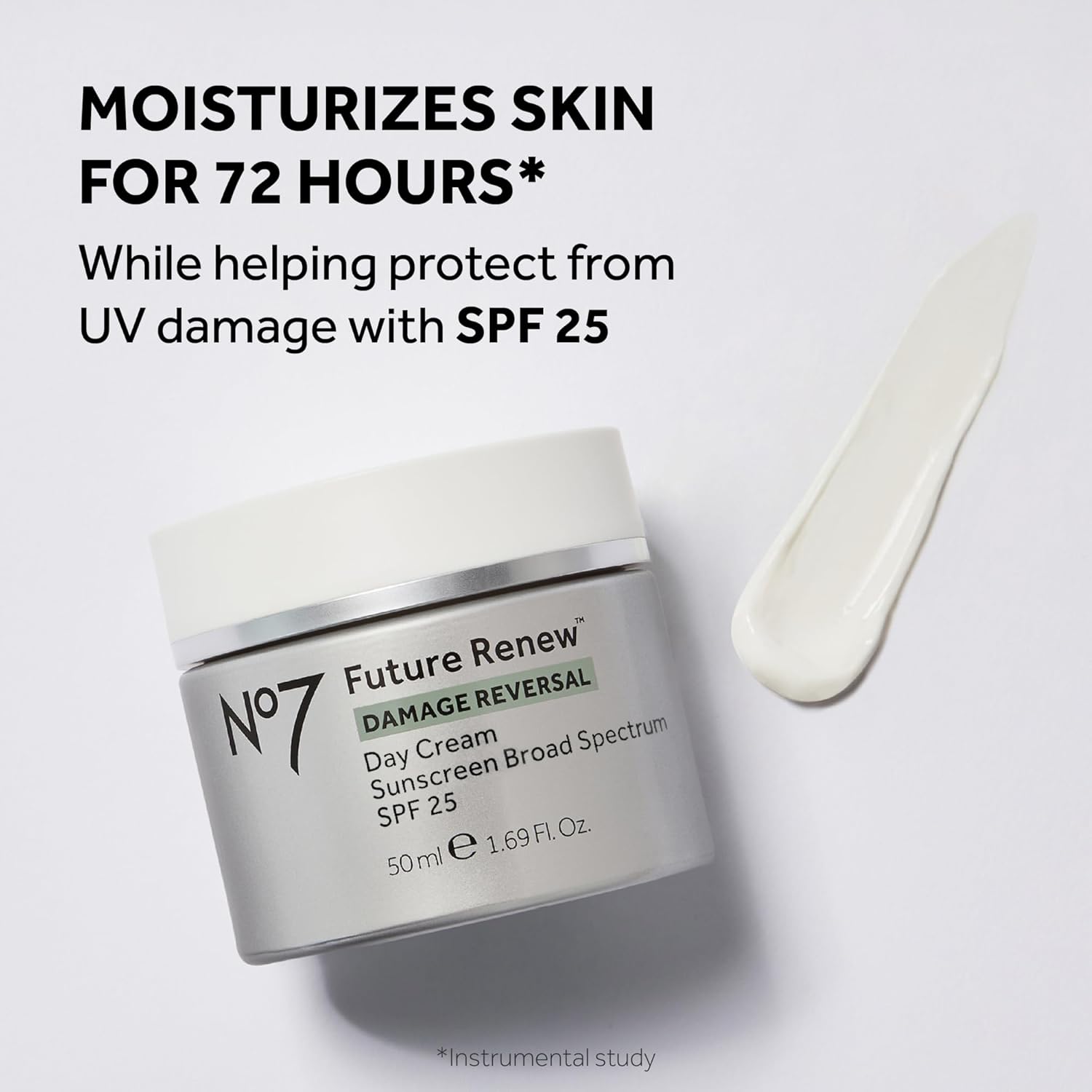 No7 Future Renew Damage Reversal Day Cream SPF 25 - Anti Aging Face Cream with SPF for Visible Sun Damage - Protects, Moisturizes & Reverses Dullness - Suitable for All Skin Types (1.69 Fl Oz) 2 No7 Future Renew Damage Reversal Day Cream SPF 25 - Anti Aging Face Cream with SPF for Visible Sun Damage - Protects, Moisturizes & Reverses Dullness - Suitable for All Skin Types (1.69 Fl Oz) - الصورة 2