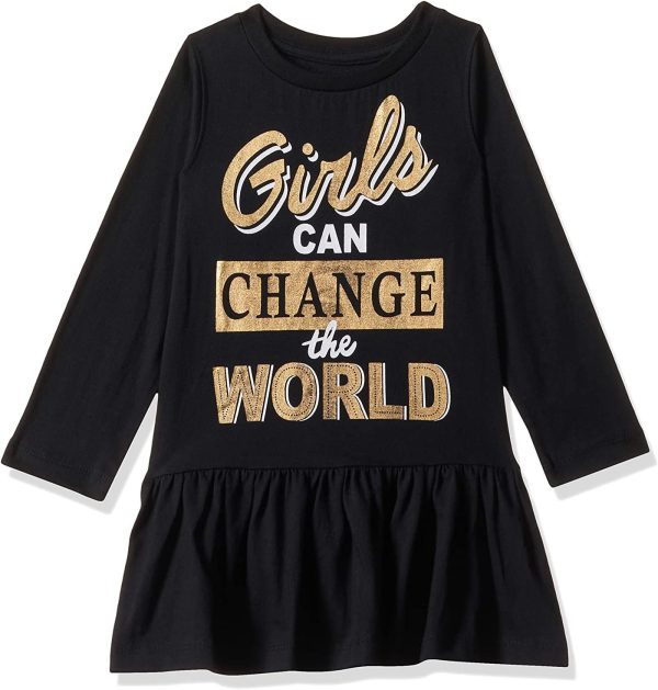 ⁦T2F Girls Knee-Length Casual Dress⁩ - الصورة ⁦2⁩
