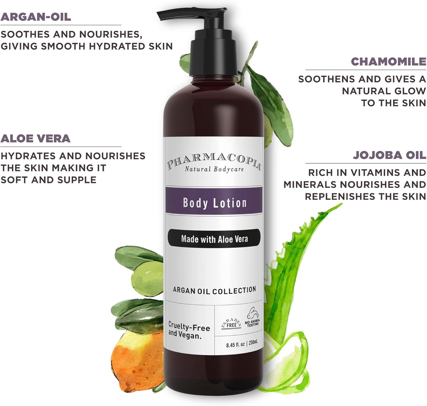 Kimirica Pharmacopia Argan Oil and Aloe Vera Organic Body Lotion for Dry Skin 250 ml 2 Kimirica Pharmacopia Argan Oil and Aloe Vera Organic Body Lotion for Dry Skin 250 ml - الصورة 2