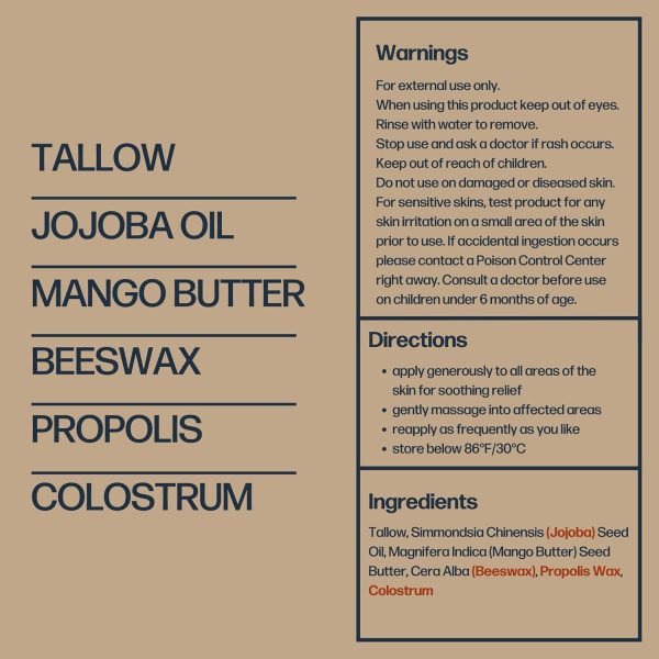 ⁦Sky and Sol & Moisturizer for All Skin Types Grass Fed Beef Tallow for Day & Night Skin Care All-Natural Ingredients Moisturizer Perfect for After-Sun Exposure – 3 oz⁩ - الصورة ⁦2⁩