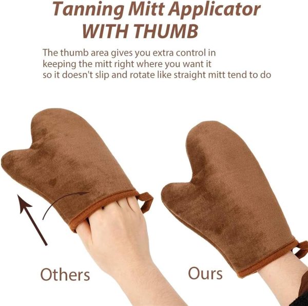 ⁦Joyzzz Self Tanning Mitt, Self Tanner Mitt Applicator for Reusable, Self Tanning Glove with Thumb, Spray Tan Mitt for Washable, Sunless Tanning Mitt, Self Tanner Mits for Self Tan⁩ - الصورة ⁦5⁩