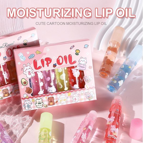 ⁦6Pcs Kawaii Lip Gloss, Lip Gloss Set, Roll On Lip Gloss Set, Fruit Flavored Lip Gloss Set Glossy Lip Make-up for Kids and Teens, Non Toxic, Kid Friendly, Party Gift, Best Friends⁩ - الصورة ⁦6⁩