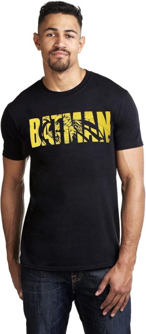 DC Comics Men's Batman Text T - Shirt